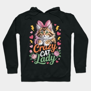Floral Fashion British Longhair Crazy Cat Lady Mother Mommy Hoodie